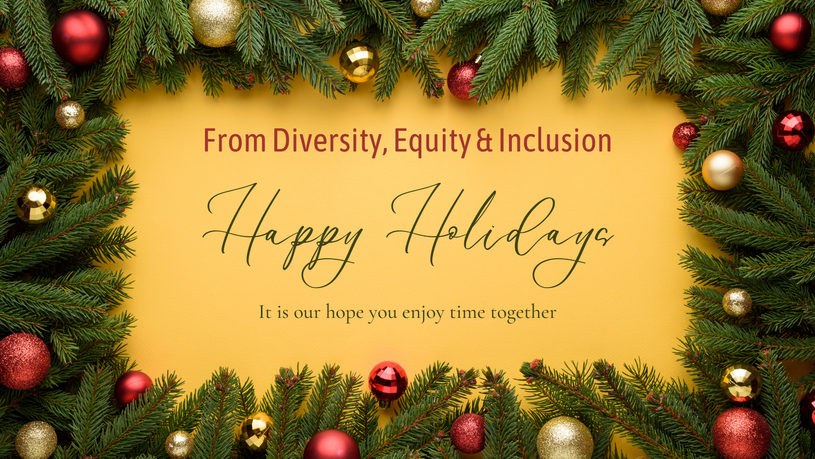 Green and Yellow Festive Photo Happy Holidays